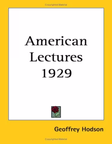American Lecture - Geoffrey Hodson
